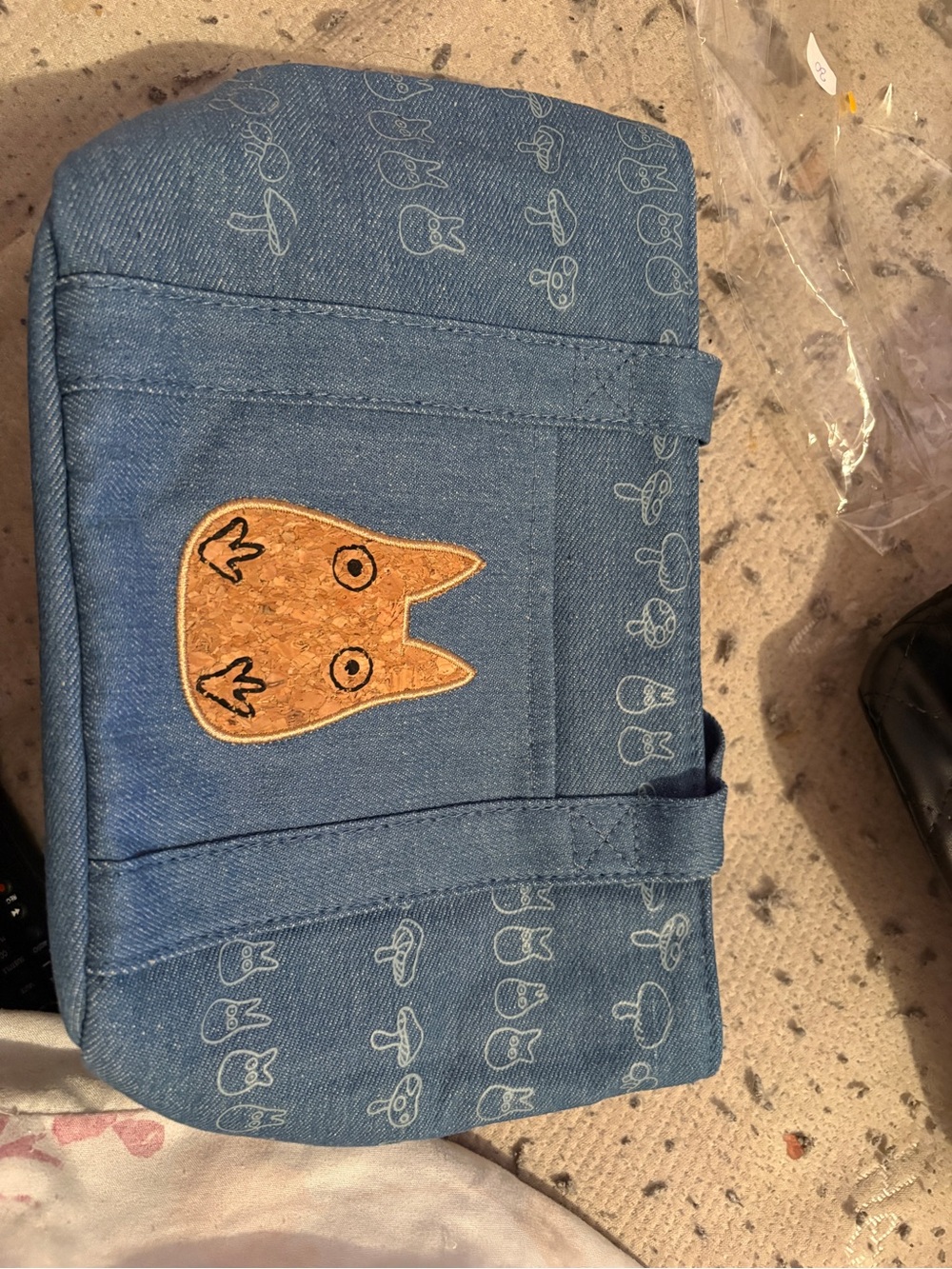 New Blue Denimlike tortoro lunch bag insulated